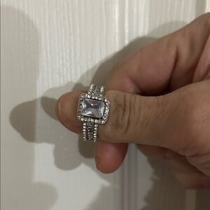 Fashion Jewelry Silver Ring with Clear Stone